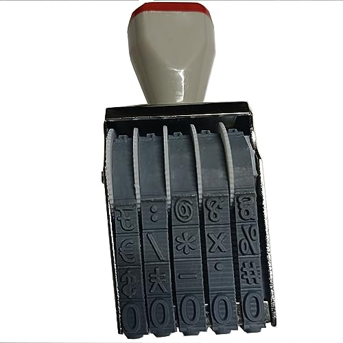 WANLIAN Classic Ziffernstempel, 7 mm 5 Band Gummi Nummerierungsstempel, veränderbar (0-9)10 Ziffern Zahlen,einstellbares Datum Stempe, Abdruckgröße 35 x 7 mm, mehrfarbig