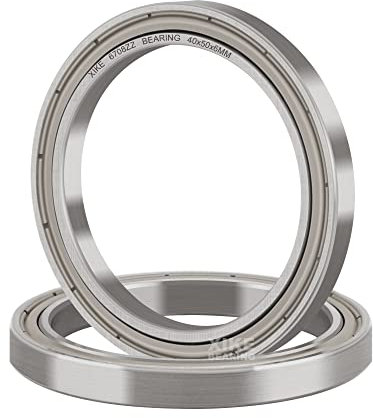 XiKe 2 Stück 6708ZZ Kugellager Abgedichtet 40x50x6mm Vorgeschmiert und Metall Doppeldichtung, 6708-2Z Rillenkugellager aus Chromstahl.