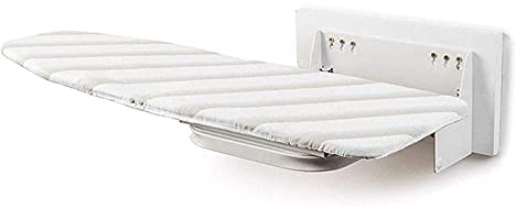 ZHOUHONG Hiding Ironing Board Space Saver Ironing Board ,Wall Mounted Ironing Board Fold Away Ironing Board With Heat Resistant Cover for Home House Held Laundry Foldable Ironing St(Color:white)