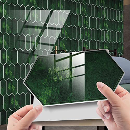 Fliesenaufkleber Dunkelgrüner Marmor Klebefliesen Pvc Deko Mosaikfliesen Wasserdicht Und Ölbeständig Küchenrückwand Folie Fliesenaufkleber Bad Klebefolie Leicht Zu Reinigen 12 Stück/10x20cm