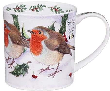 Dunoon Festive Birds Orcades Mug Oies ou rouges-gorges 0,35 l