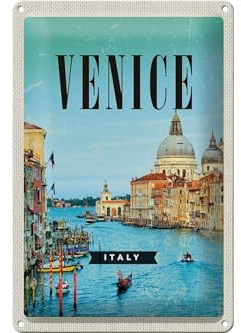Femer Blechschild Reise 20x30cm Venedig Venice Italy Meer Urlaub