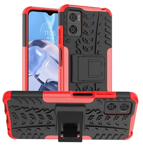 betterfon Oudoor Hülle Kompatibel mit Motorola Moto E22 / E22i | Case Panzer Hülle Cover Schutzhülle Etui Bumper | Rot