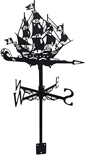 CAZARU Wetterfahne im Garten und im Freien, Wetterfahne für Piratenschiffe, Wetterfahne für Segelschiffe, Dachwetterfahne für Schuppen, Wetterfahne für Gartendekoration, UNE-Normal