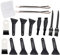Black Scrapers,Gristor Brushes and Spoons Kit with Cleaning Tools for Herb Grinder (Black Scraper)