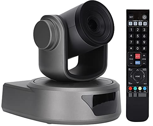 Jectse 1080P HD-Webcam, Professionelle Videokonferenzkamera mit 3X Optischem Zoom, 255 Voreingestellten Positionen, Rauschreduzierende Videokamera für Konferenzen (EU-Stecker)