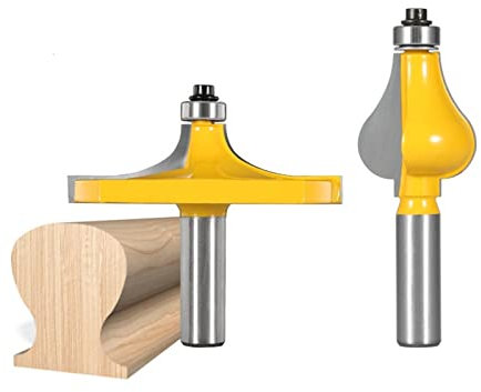 Set mit Fräsern für Schienen und Stangen, 2 Stück, Set mit Fräsern für Handlauf, 8 mm, 12 mm, 12,7 mm, Armstütze, Mühle Handlauf, Router, Bits Set Fräser aus Hartmetall