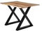 SAM B-Ware Esszimmertisch 90 x 90 cm Bozen, Baumkantentisch naturfarben, Akazienholz massiv, geschlossenes X-Gestell aus Metall Schwarz, Tischplattenstärke 26 mm, echte Baumkante