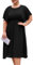 Hanna Nikole Women Chiffon Dress Ruffle Sleeves Knee-Length Casual Dresses for Chubby Black 24