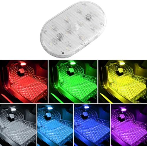 Versione aggiornata auto luci led interno,7 colori illuminazione ambiente auto interno,USB ricaricabile auto luce di lettura interna,auto portatile ha portato luci,luci sensore automatico per auto