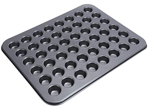 XIASABA Mini Muffin Tray 48 Cup Silicone Muffins Pan Non-Stick Cupcake Tin Silicon Mould Bakeware, Reusable Baking Case for Mini Mince Pie, Cupcakes, Dishwasher Safe