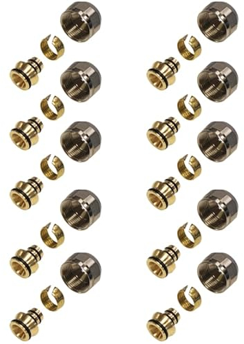 ENVIRON - 10er Satz Klemmverschraubung 16 x 2mm, 3/4 '' | für Heizrohr 16 x 2 und Verteiler für Fußbodenheizung Eurokonus Klemmringverschraubung für Verbundrohr Mehrschichtverbundrohr Heizung Fitting