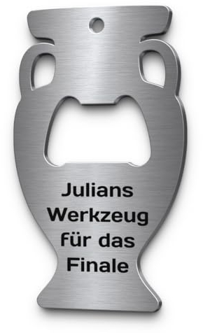 Personalisierter Pokal Flaschenöffner aus Edelstahl - Schlüsselanhänger für Männer - besonderes Vatertagsgeschenk für Papa - Geschenkidee für Freund Mann Partner Bruder Vater