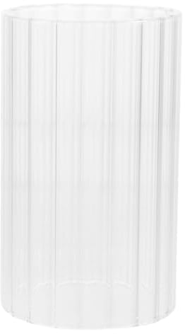 ABOOFAN Open Ended Glass Candle Holder Sleeve Desktop Home Household Decorative Glass Shades Candle Holder for Votive