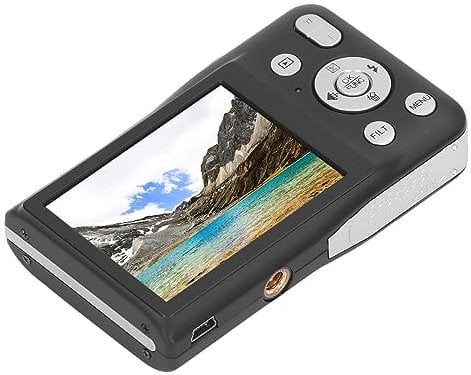 Fydun Digital Camera 8K HD 68MP 2.7in Screen 16X Zoom Timer Shoot Beauty Filter Video Recording Compact Digital Camera White Applied Family (Black)