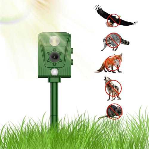Repellente Gatti,Piccioni ultrasonico esterno,Repellente Ultrasuoni Energia Solare IP66 Impermeabile a Frequenza Regolabile per Allontanare Animali 5 modalità Regolabile Repeller Animali