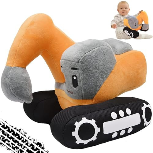 HBSFBH Kinder Plüsch Bagger, Ausgestopftes Bagger Plüschtier, Plüs-ch Bag-ger Spielzeug, Bag-ger Cartoon-Plüschtier, Plü-sch Baufahrzeug, Bagg-er Stofftier Plü-sch, Bagg-er Puppenspielzeug für Kinder