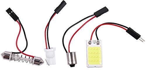 Giuneuow Auto Super Brillant blanc 18 COB LED Ampoule Panneau + T10 feston adaptateurs