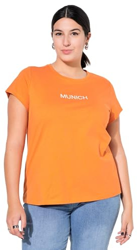 Studio Untold Damen große Größen Übergrößen Plus Size T-Shirt, Slim Classic, Stickerei, Halbarm orange 46+ 837733664-46+