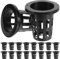 HANABASS 50pcs 2 Inch Net Cup Pots Hydroponics Slotted Mesh Cup Kit, Wide Lip Rim Netted Baskets For Vegetable Growing Gardening Hydroponics Growing System, Round Black Plastic