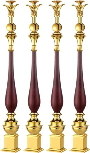 Aluminium-Treppenspindel-Set für Innen- und Außentreppen, 15 Stück Baluster für Haushalt, Garage, Keller, Terrasse, Säulen-Design, 4 Stück