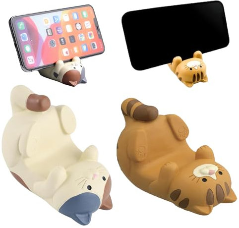 VIDSTW 2pcs Porte Telephone Support de Chat Drôle Chat Mignon Support de Téléphone Tigre Mignon Support Telephone Bureau Tigre Drôle Support Téléphone pour Chambre Salon Bureau Café