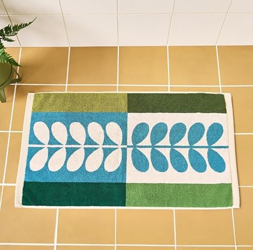 Orla Kiely Badetuch, Stiel, kariert, Weide, 50 x 90 cm