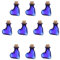 sourcing map 10 Pcs Mini Glass Bottles Pendants, 0.01oz/0.5ml Tilted Heart Shaped Small Glass Jars with Cork Stoppers Wishing Bottles for DIY Crafts Party Wedding Decor Favors, Blue