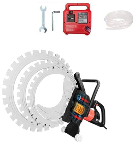 8900W Upgraded Toroidal Concrete Cutter Saw, Adjustment-Free Brushless Ring Saw with 400mm&520mm&600mm Blades, Wet Water Supply Dust Suppression, 90° No-Dead-Angle Cutting for Stone, Rebar