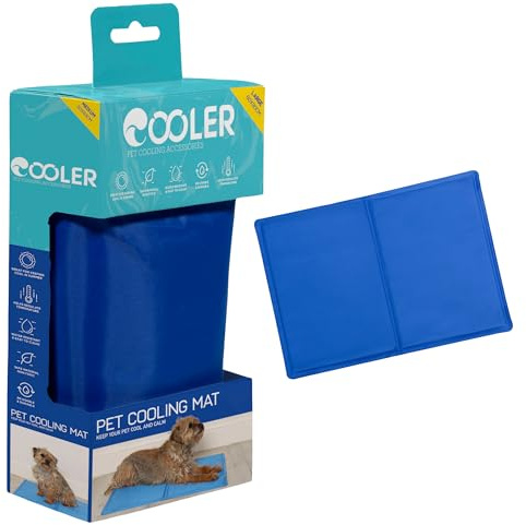 Pet Cooling Mat for Dogs and Cat Self Cool Pad for Crates, Kennels & Beds, Washable Portable Foldable Cooling Pet Mat Suitable for Home & Outdoor, Medium, Blue, 50x65x2cm