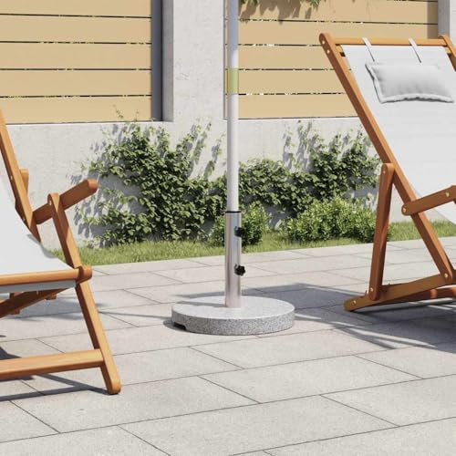 Teenpull Sonnenschirmständer Granit Rund 20 kg, Robuster Schirmfuß für Garten und Terrasse, Stabiler Outdoor-Ständer mit Edelstahlrohr für 38/48mm Schirme, Wetterfest, Grau