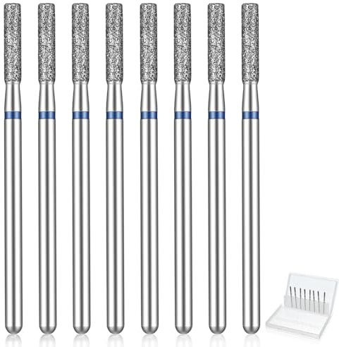 Quilax 8 Stück Nagelfräser Bits, Bits für nagelfräser, Diamant Nagelbohrer | Nagelhaut Bit, Nagelfräser Bits, Nail Drill, für Maniküre Nagelpflege, Entfernen Nagelhaut Kit, Maniküren bits