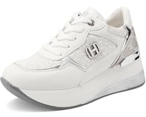 QUEEN HELENA Sneakers Alte Scarpe da Ginnastica con Zeppa Comode Donna X31-20
