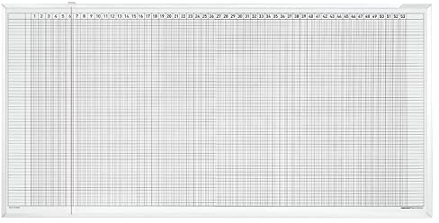 magnetoplan Aktivitäten- und Urlaubsplaner, 5-Tage-Woche | BxH 1500 x 750mm | Magnethaftender Jahresplaner für 60 Mitarbeiter bzw. Vorgänge | Magnettafel zur Terminplanung und Personalplanung