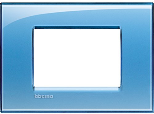 BTicino Livinglight Placca, 3 Moduli, Forma Rettangolare, Azzurro (Deep)