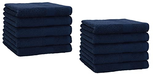 Betz 10er Premium Gästehandtücher-Set - Gesichtstücher-Set - Handtücher-Set - Händehandtücher - 30 x 50cm - dunkelblau