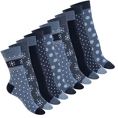 Celodoro Lot de 10 paires de chaussettes, écologiques, mignonnes, avec motif, en coton régénérant, pour femme