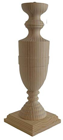 GRECA Lámpara de mesa. En pino macizo torneado. En crudo, para pintar. Medidas: Alto 40 cms. Base: 14 * 14 cms.