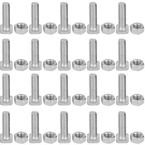 DEWIN Aluminium Nuts Bolts, Greenhouse Accessories M6x22 Bolts and M6 Nut Aluminium Nuts and Bolts Set Tool Accessory for Greenhouse 22mm 20 Set