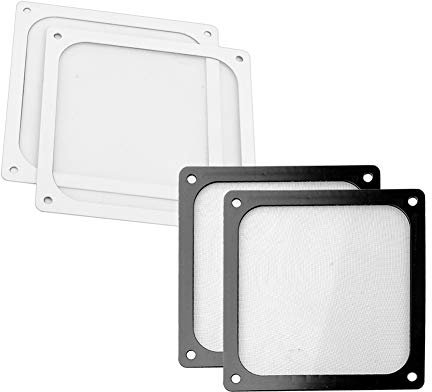 S SIENOC Copertura per ventola 120 x 120 mm, 2 pezzi, colore nero + 2 pezzi, bianco e nero, 2 x 120 m + 2 x 120 x 120 m + 2 x 120 x 120 m)