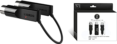 YAMAHA MDBT01 Bluetooth MIDI Adapter, 1 Stück & TIE Studio professionelles latenzfreies Midi (USB-Typ A Interface inkl. Oktokoppler, 2, 0 m, Plug & Play, stabiles Timing, Windows und Mac OSX) schwarz