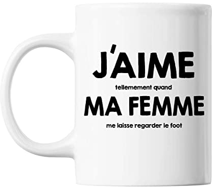 Planetee Mug Foot j'aime ma femme | Tasse imprimée en France