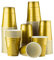 50 Goldene Beer-Pong Becher - 16 oz Gold Cups (500 ml) | Original Amerikanisches Design | Plastikbecher geeignet für Spülmaschine | Bier-Pongbecher Party Set