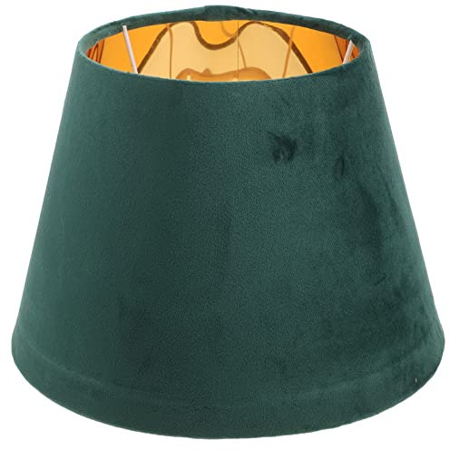 Luxshiny Samll Lustre Nuances Lampe en Tissu Shade Clip Bulbe Couvercle de Lumière de E27 Couverture de de Lustre Décoratif Couverture de Coquille pour Lampe de Table 25Cm Vert Tambour Abat- Jour