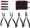 Glarks Lot de 9 pinces à anneau de 22,9 cm, 4 pinces à circlips internes/externes et 4 crochets à long manche avec 1 sac de rangement pour anneaux, tuyaux, joints
