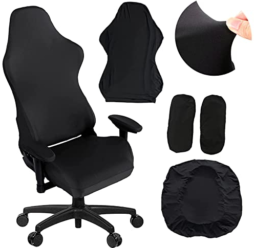 Gaming Stuhl bezug - gamingsthuhl 4Stück bürostuhl mit Armlehnen/stuhlrücken bezug/sitzbezug bürostuhl, für Computer stühle/dx Racing/pc sitzbezug Stuhl-kein Stuhl, Schwarz by OxiMet