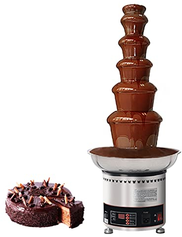 KELUNIS Retro Chocolate Fondue Fountain, 212 Ounce 304 stainless Steel Chocolate Fountain Easy to Assemble 6 Tiers Perfect for Cheese, BBQ Sauce, Ranch, Liqueurs, Aqua