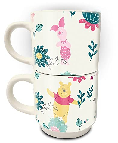 Pyramid International Winnie The Pooh Mugs Set of 2 Ceramic Stacking Mugs (Friends Forever Design) - Official Merchandise, GP85867, Nc