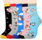 Jeasona 5 Pairs Guinea Pig Socks for Women 4-7 Cotton Cute Guinea Pig Gifts for Guinea Pig Lovers Guinea Pig Gift Ideas for Girls