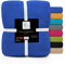 Moon Luxury Kuscheldecke, Wohndecke, Uni Decke aus Baumwoll-Mix (60%/40%) ca. 150x200 cm mit geketteltem Rand (blau)